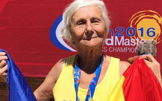 Elena Pagu a castigat la 91 de ani concursul de mars la Campionatul European! Romania are doua medalii de aur la Madrid