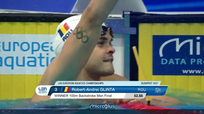 Robert Glință este campion european la 100 metri spate!