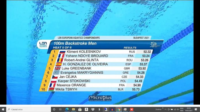 Noi recorduri pentru România la Europeanul de Natație din Ungaria