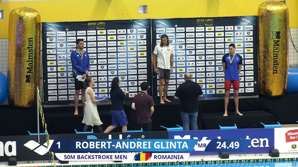Robert Glință are primul timp mondial al acestui an (50m spate, bazin lung)