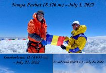 Vara pakistaneză a lui Adrian Laza cu 3 vârfuri de peste 8000 de metri