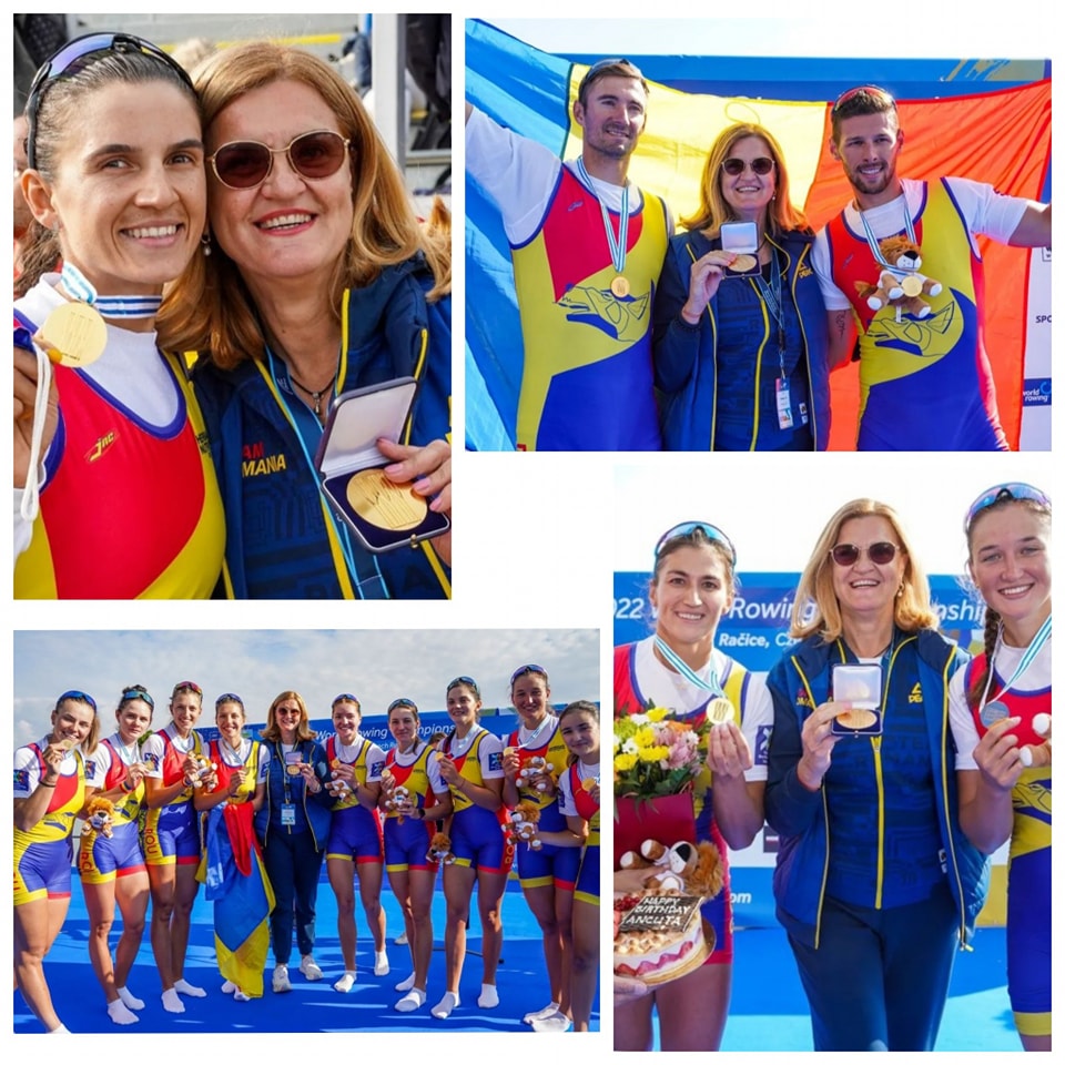Simona Radiş şi Ancuţa Bodnar sunt premiate la World Rowing Awards 2022.