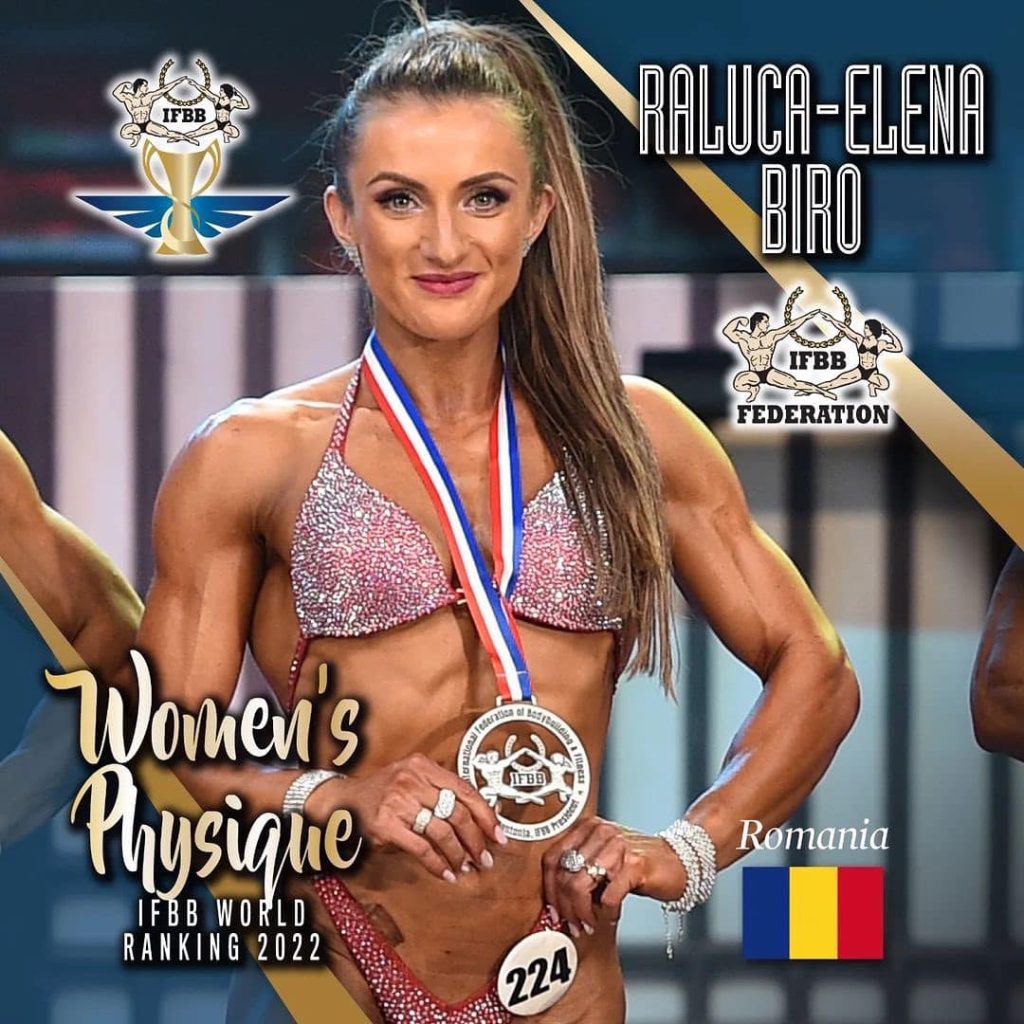 Raluca Biro e în Top ranking IFBB 2022, topul mondial premieră pentru România