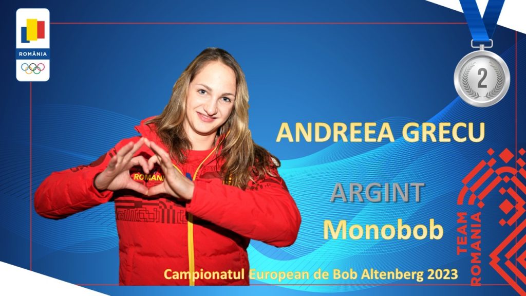 Andreea Grecu are argint la monobob, la Campionatele Europene din Germania