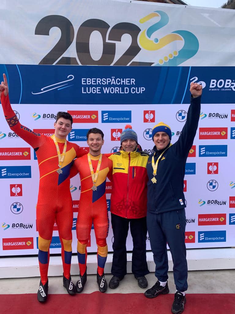 Tudor Ştefan Handaric şi Sebastian Motzca sunt pe podium la sanie!Crețu are bronz