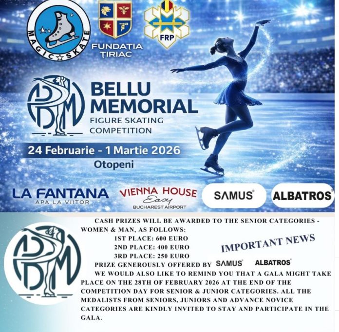 Memorial Bellu pe patinoarul din Otopeni. Marina Beșchea a dus mai departe moștenirea familiei. Întrecere internațională și în 2026 la București.
