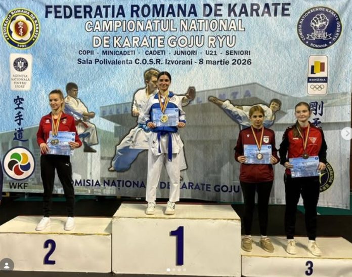 Andreea Cucu la Karate Goju Ryu este dublă campioană națională în acest an. Andreea reprezintă CS Contact București. Declarație pentru AIMX.